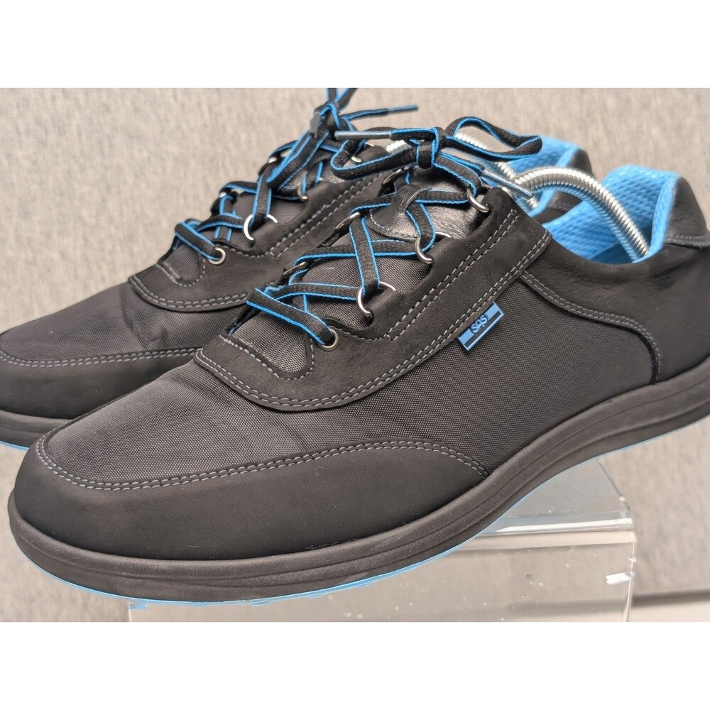 SAS Womens Sporty Comfort Sneaker Shoes 11.5 M Black Blue Medium Lace Up